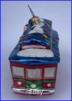 Radko Glass Christmas Trolley Ornament San Francisco Powell&Hyde Street With Box