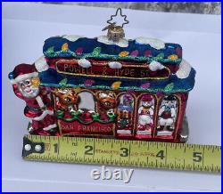 Radko Glass Christmas Trolley Ornament San Francisco Powell&Hyde Street With Box