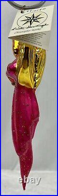 Radko LITTLE STAR ANGEL Christmas Germany Glass Ornament 970080 RED BASKET w Tag