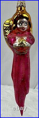 Radko LITTLE STAR ANGEL Christmas Germany Glass Ornament 970080 RED BASKET w Tag