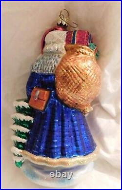 Radko Sapphire Santa Glass Christmas Tree Ornament NO REFUNDS