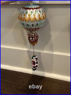 Radko Two-Piece Hang On'Til Christmas Santa Hot Air Balloon Christmas Ornament