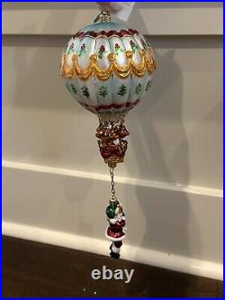 Radko Two-Piece Hang On'Til Christmas Santa Hot Air Balloon Christmas Ornament