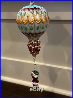 Radko Two-Piece Hang On'Til Christmas Santa Hot Air Balloon Christmas Ornament