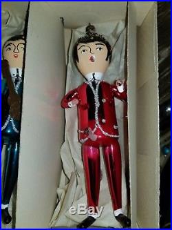Rare 1960s Beatles Blown Glass Italy Christmas Ornaments & Original Marteli RARE