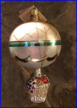 Rare 1991 Christopher Radko Fruit in Balloon Blown Glass Christmas Ornament Tag
