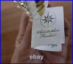 Rare 2000 Christopher Radko Ribbon Candy Delight GOld Christmas Ornaments 4