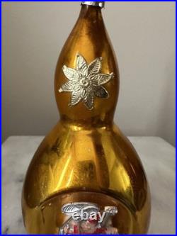 Rare 7 West Germany Glass Finial Indent Ornament Santa Helicopter Mica Cloud