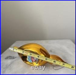 Rare 7 West Germany Glass Finial Indent Ornament Santa Helicopter Mica Cloud