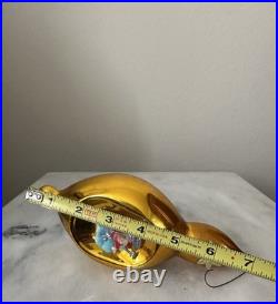 Rare 7 West Germany Glass Finial Indent Ornament Santa Helicopter Mica Cloud