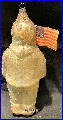 Rare! Antique German Glass Christmas Ornament Patriotic Admiral Peary