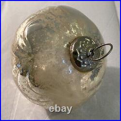 Rare Antique German Mercury Glass Kugel Christmas Ornament 4 1/2 Wt 134 Grams
