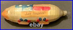 Rare! Antique German Patriotic Glass Christmas Ornament Los Angeles Dirigible