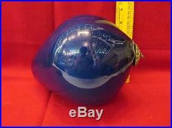 Rare Antique Glass Large EGG Kugel Original Brass Cap Christmas Ornament 8 1424