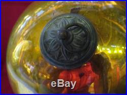 Rare Antique Glass Large Kugel Original Brass Cap Christmas Ornament 10 1410