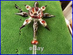 Rare Antique/Vintage Blown Glass Indented Star Christmas Tree Topper