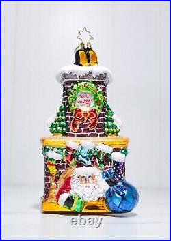 Rare CHRISTOPHER RADKO CLAUS FOR CONCERN Santa Glass Christmas Ornament withTAG