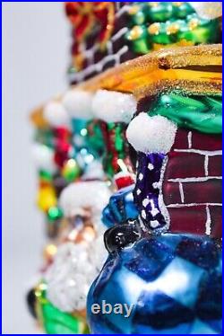 Rare CHRISTOPHER RADKO CLAUS FOR CONCERN Santa Glass Christmas Ornament withTAG