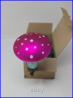 Rare Christborn Glückspilz Red Toadstool Christmas Ornament- Mouth Blown Glass