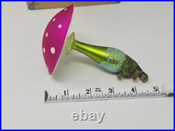 Rare Christborn Glückspilz Red Toadstool Christmas Ornament- Mouth Blown Glass