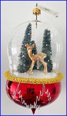 Rare Christopher Radko Italian Christmas Ornament Winter Morning Snow Globe