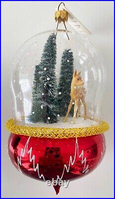 Rare Christopher Radko Italian Christmas Ornament Winter Morning Snow Globe