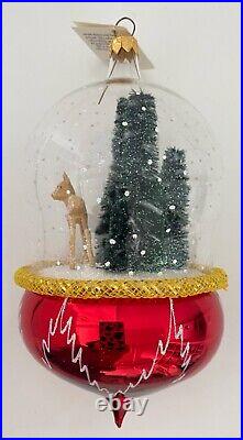 Rare Christopher Radko Italian Christmas Ornament Winter Morning Snow Globe