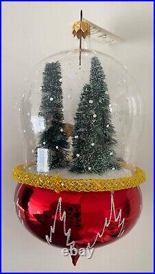 Rare Christopher Radko Italian Christmas Ornament Winter Morning Snow Globe