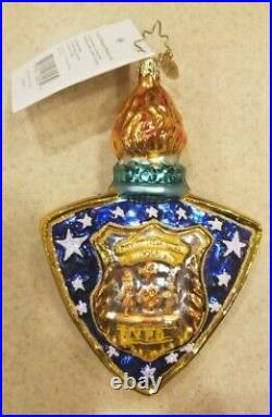 Rare Christopher Radko New York City's Finest Nypd Police Christmas Ornament