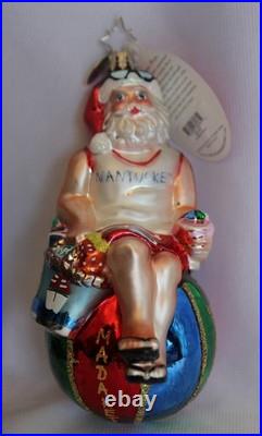 Rare Christopher Radko Santa Claus Summer Breeze Nantucket Christmas Ornament Rare Christopher Radko Santa Claus Summer Breeze Nantucket Christmas Ornament