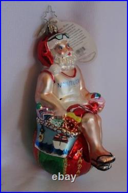 Rare Christopher Radko Santa Claus Summer Breeze Nantucket Christmas Ornament Rare Christopher Radko Santa Claus Summer Breeze Nantucket Christmas Ornament