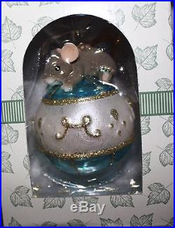 Rare Collectible Charming Tails Christmas Glass Ornament Set of 12 Pieces