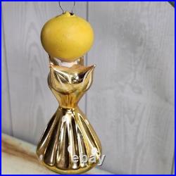 Rare De Carlini Glass Angel Mid Century Atomic Gold FLAWS