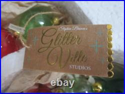Rare Glitterville Glass Rainbow Ball Ornament Christmas Holiday Garland Strand