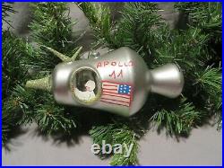 Rare Italian Blown Glass Christmas Ornament of the Apollo 11 Space Capsule