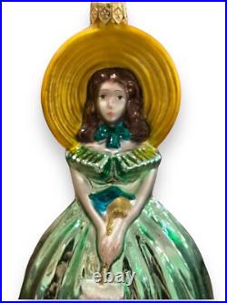Rare Kurt Adler Gone With The Wind Polonaise Blown Glass Christmas Ornament FLAW