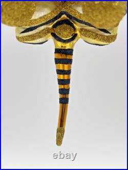 Rare Larry Fraga Bumble Bee Buzz Blown Glass Christmas Ornament 5923B Retired