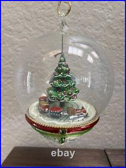 Rare Mostowski APM2889 Christmas Tree in a Globe Glass Ornament retired