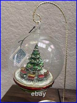 Rare Mostowski APM2889 Christmas Tree in a Globe Glass Ornament retired