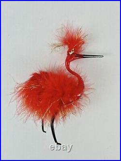 Rare Radko Red Feather Fire Bird Glass Christmas Ornament Made in Italy 97