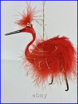 Rare Radko Red Feather Fire Bird Glass Christmas Ornament Made in Italy 97