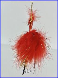 Rare Radko Red Feather Fire Bird Glass Christmas Ornament Made in Italy 97