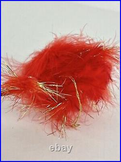 Rare Radko Red Feather Fire Bird Glass Christmas Ornament Made in Italy 97