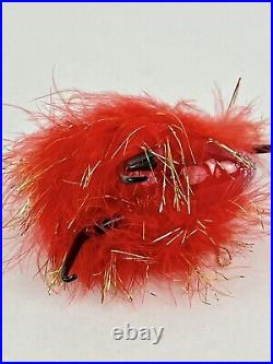 Rare Radko Red Feather Fire Bird Glass Christmas Ornament Made in Italy 97