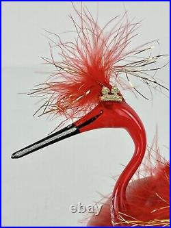 Rare Radko Red Feather Fire Bird Glass Christmas Ornament Made in Italy 97