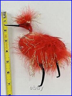 Rare Radko Red Feather Fire Bird Glass Christmas Ornament Made in Italy 97