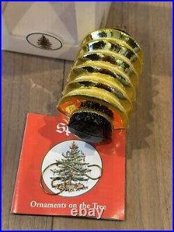 Rare Spode Glass Lantern Gold Christmas Ornament On The Tree in Box