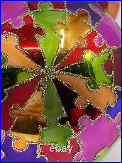 Rare VTG Department Dept 56 Jigsaw Puzzle Mercury Glass Ball Christmas Ornament