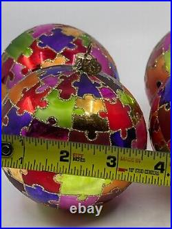 Rare VTG Department Dept 56 Jigsaw Puzzle Mercury Glass Ball Christmas Ornament