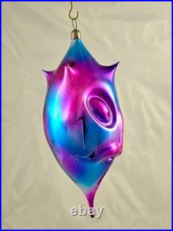 Rare Victor Chiarizia Glass Space Alien Head Lt. Salvator Dolly Xmas Ornament